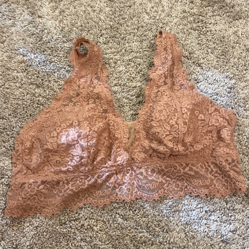 Size large, tan, padded bralette.
